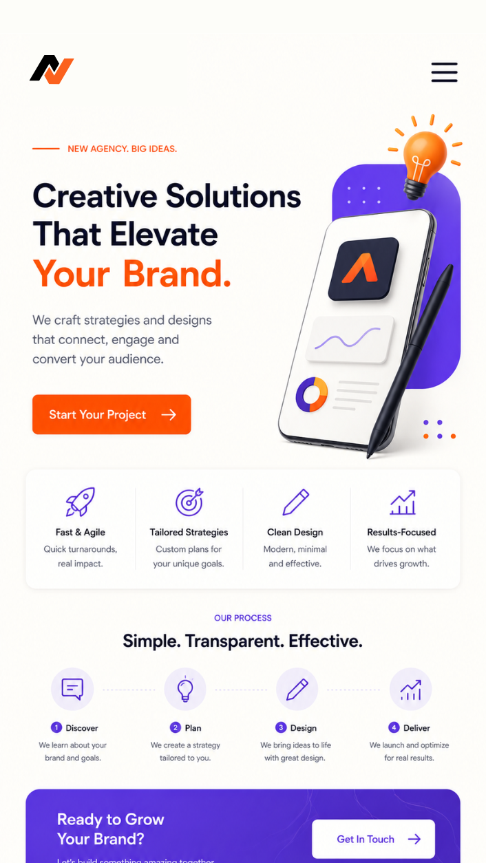 Landing page design